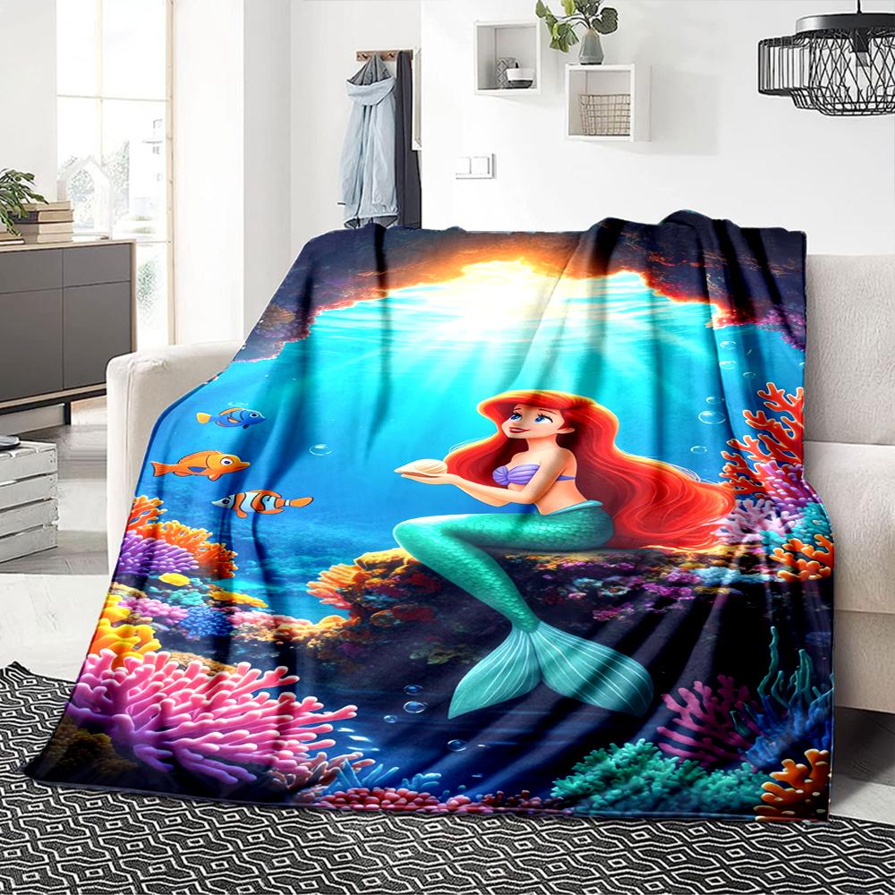 Mermaid Underwater Adventure Blanket Soft Throw Blanket For Home Bedroom Bed Sofa Travel Office Solid Christmas Blanket