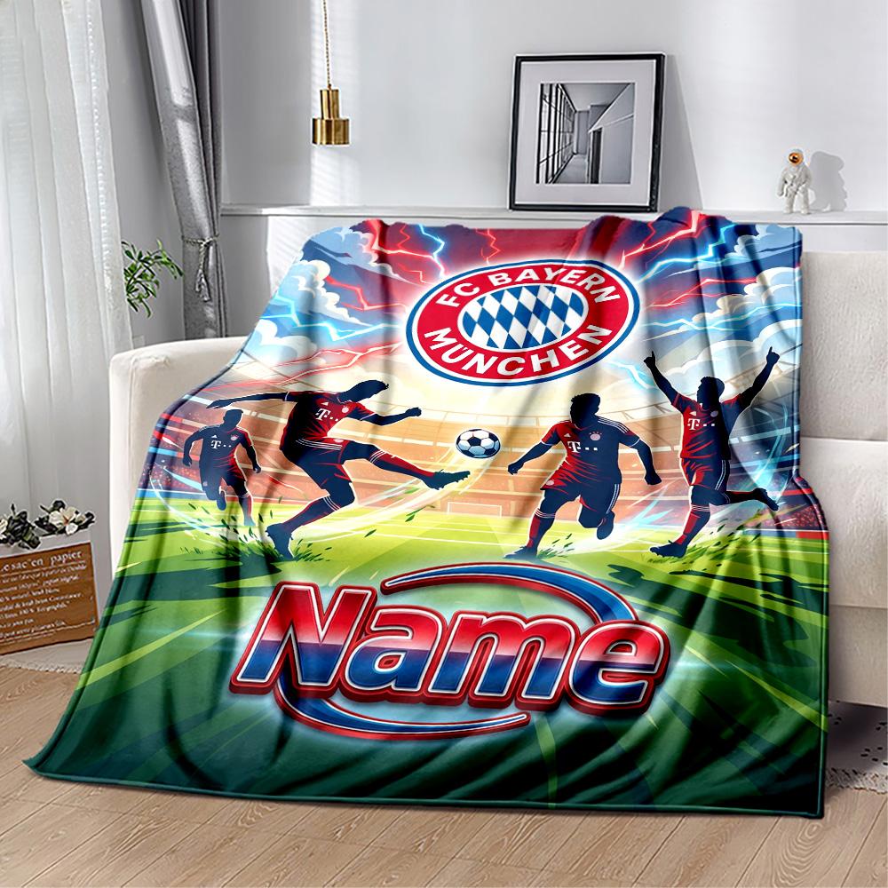 Bayern Munich Soccer Jersey Customize Your Name Blanket Throw Personalized Blanket Soft & Cozy Great for Nap Home Decor Seaside Office