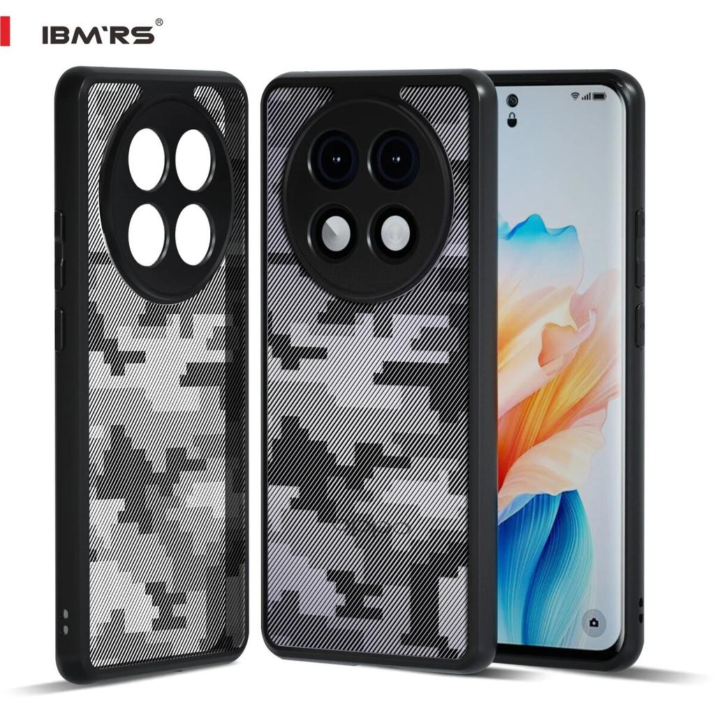 (Comes with wrist strap)BMRS for Oppo A2 Pro camo case, Clear Hard Back Protective Cover