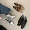 2025 New Pointed Retro Thick Heel Mary Jane Shoes Women's Shoes Cross Strap Single Shoes