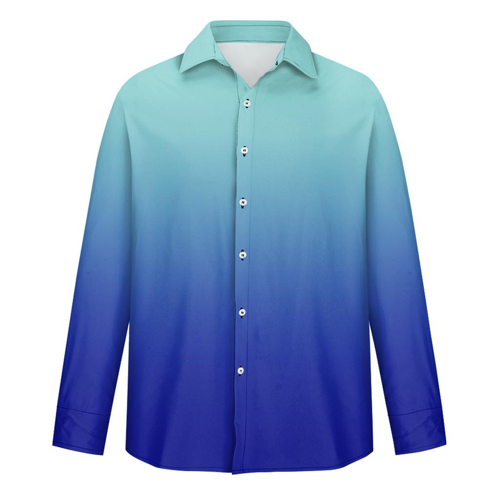 Мужская летняя новая свободная рубашка с длинным рукавом с принтом, кардиган, пляжная рубашка