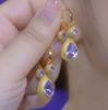 2024 Элегантные серьги из циркона и дуриана в нежно-фиолетовом цвете — уникальный дизайн
