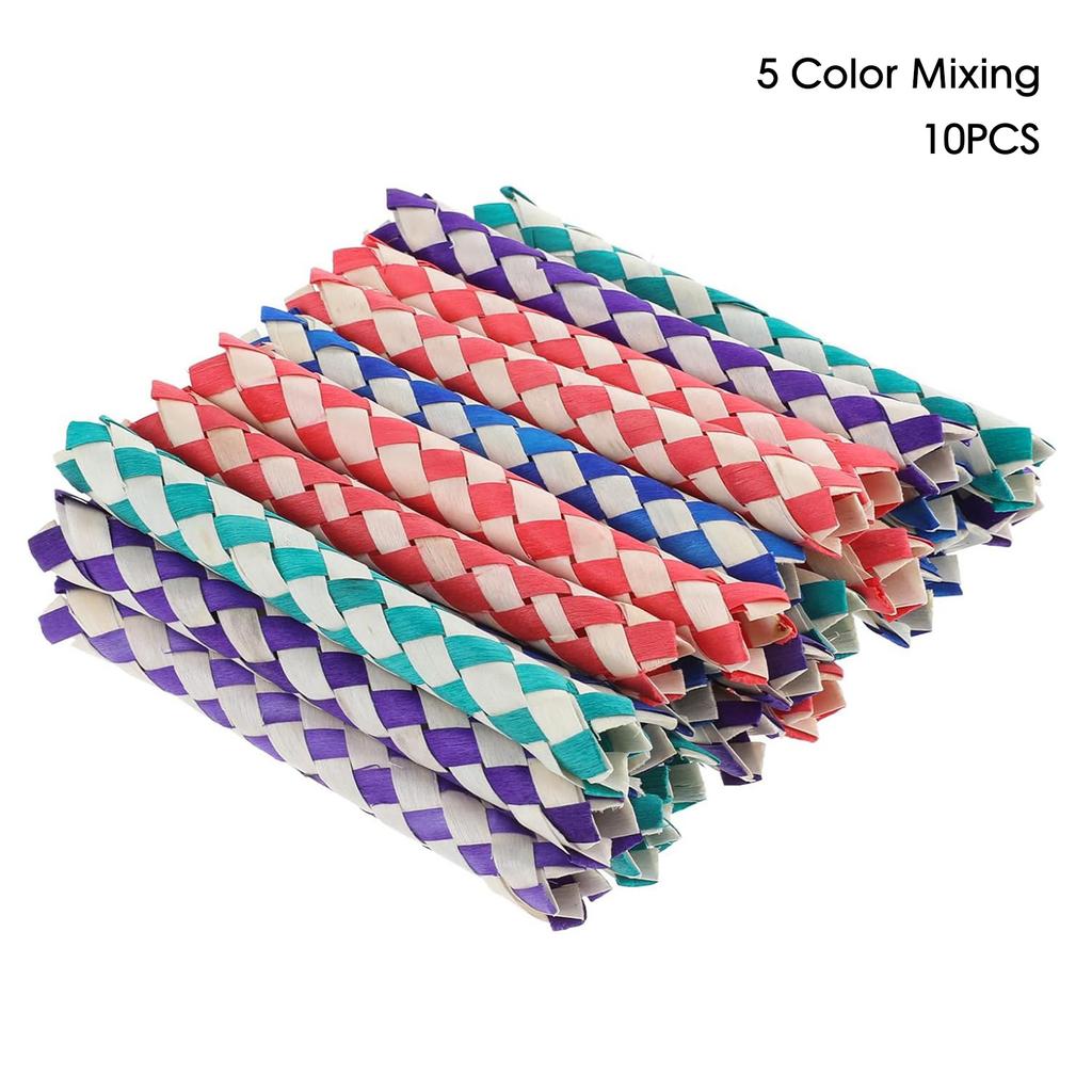 Palm Leaf Wooden Parrot Chewing Bird Toys Bird Cage Stand Pole Accessories Bird Chewing Tube Suitable for Budgerigar Parakeet