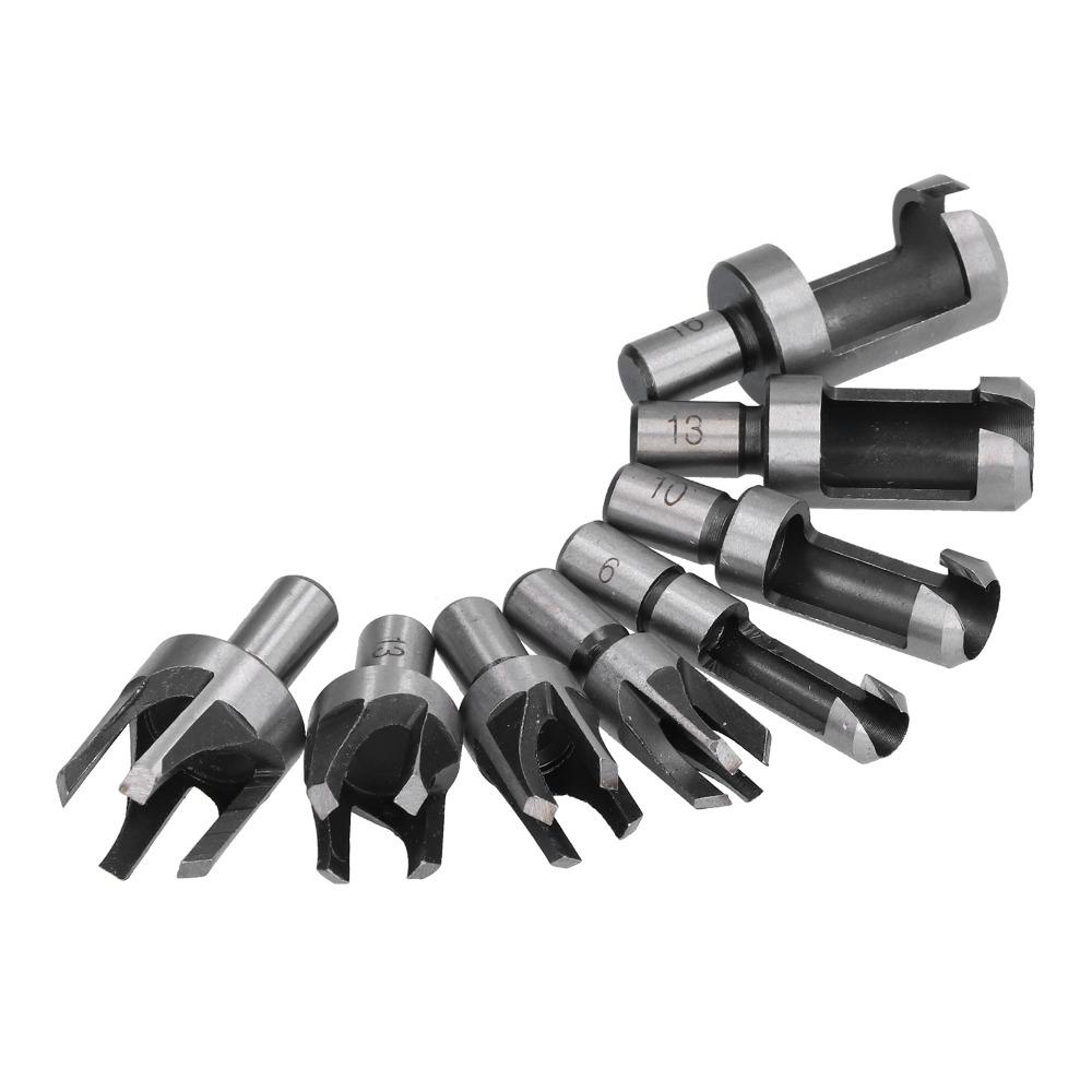 8pcs High Carbon Steel Wood Plug Cutter Drill Bit Set Cutting Tool Set Woodworking Drilling