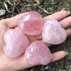 Натуральный Розовый Кристалл Украшение Любовь, Розовый Кристалл Камень Роза Гибискус, Кулон в Форме Сердца Персиковое Сердце, Изделия из Кристалла