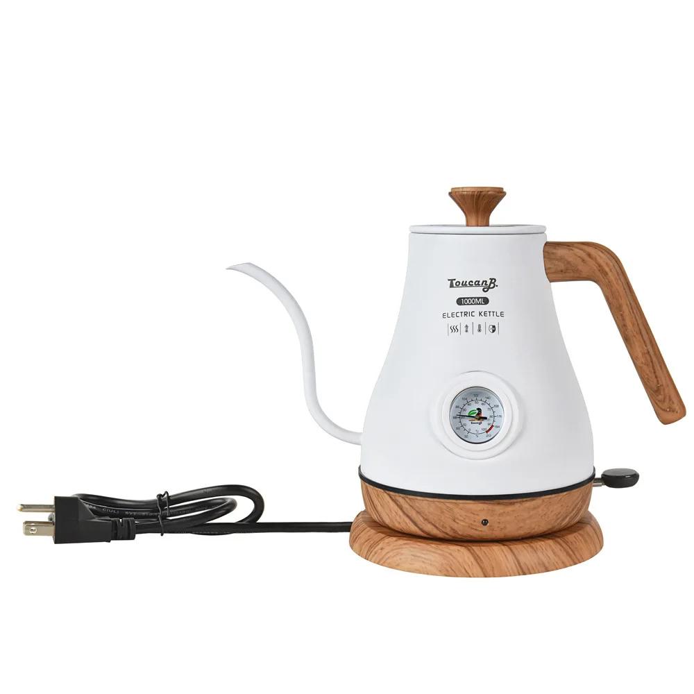 Электрический чайник из нержавеющей стали для ручного заваривания кофе с тонким горлышком и регулируемой температурой, термос для кофе, электрический чайник