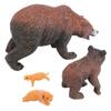 Набор моделей бурого медведя из 4 штук ПВХ Реалистичная фигурка медведя Модель жизненного цикла животного для образования