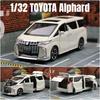 1/32 TOYOTA Alphard MPV Car Toy for Children Diecast Van Model Vehicle Miniature Pull Back Sound & Light Collection Gift Boy