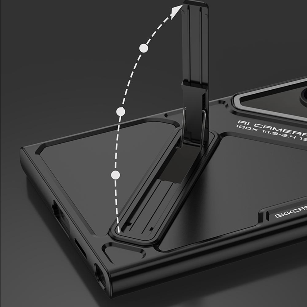 For Samsung Galaxy S25 Ultra Case Mecha Style Shockproof Hard PC Phone Cover with Kickstand