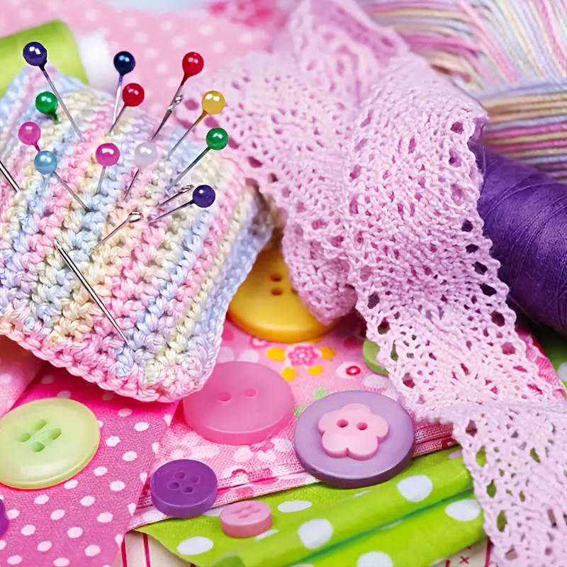 300 Pcs Multicolor Large Imitation Pearl Head Straight Sewing Pins with Transparent Storage Box for Quilting DIY Crafts