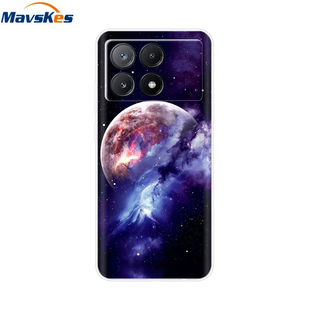 Чехол для Xiaomi Poco X6 Pro Мягкий окрашенный ТПУ чехол для телефона Для Xiomi Poco X6 PocoX6 Pro 5G Силиконовый чехол Цветочный Fundas Защитный