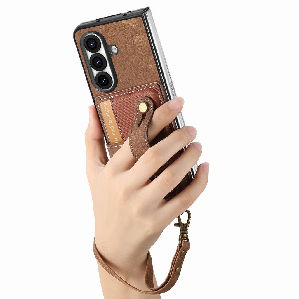 Кожаный чехол-кошелек с отделениями для карт для Galaxy Z Fold7 - Многофункциональная складная защитная обложка для Samsung ZFold6