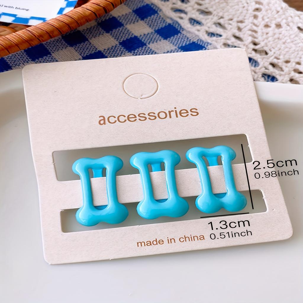 3 шт. Заколки для шерсти питомцев, материал АБС, мини-аксессуары для груминга в форме косточки для маленьких собак и кошек. Идеально подходят для тедди и йоркширского терьера, удалитель шерсти питомцев