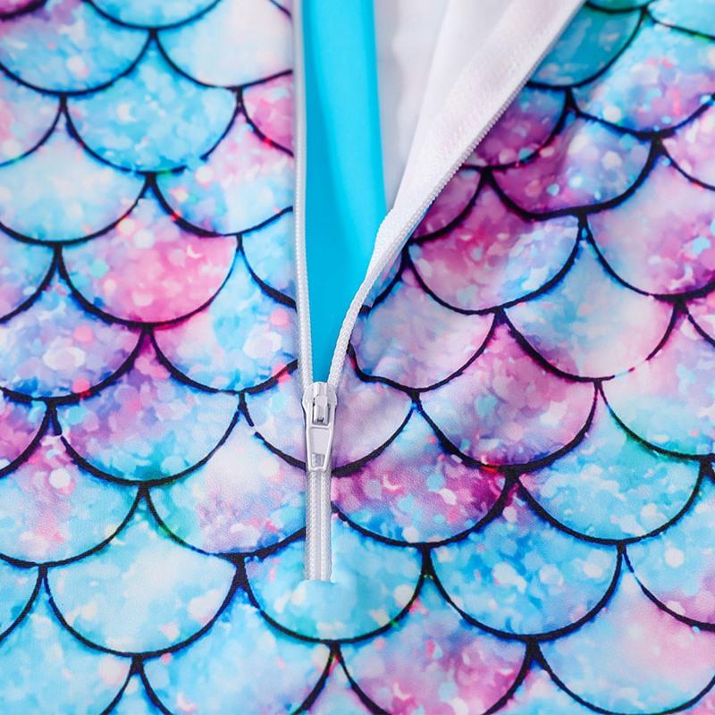 Цельный купальник с героями мультфильмов для девочек, детский летний купальник с молнией спереди и длинными рукавами, пляжный купальный костюм, комбинезоны, детский купальник