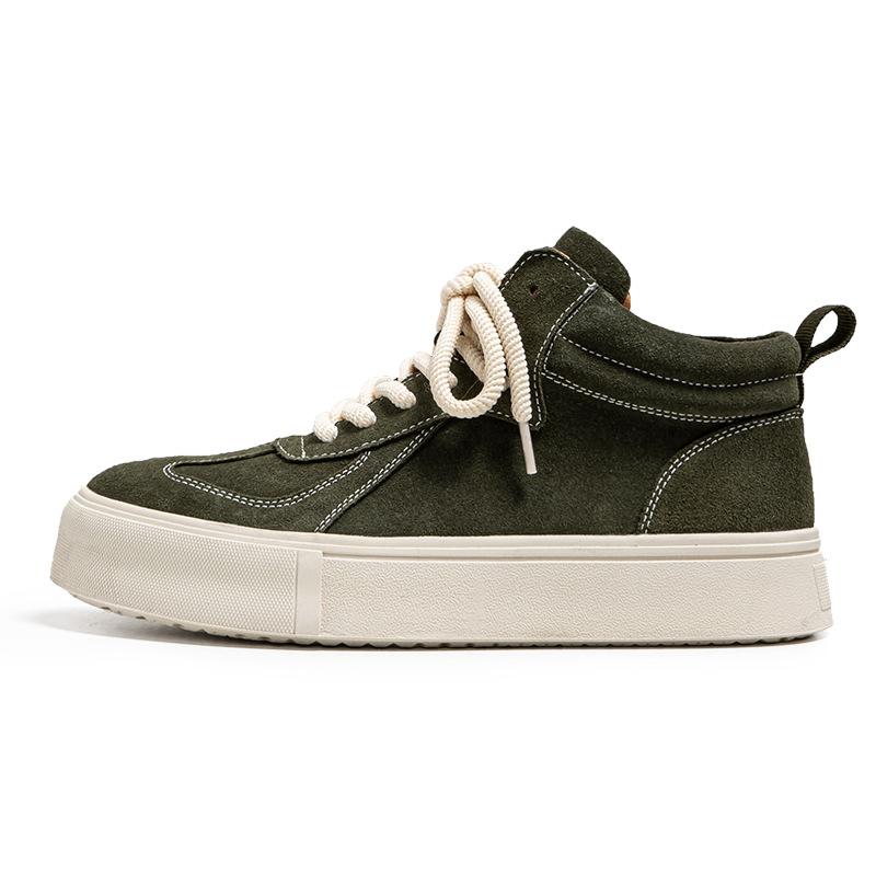 3077 Tooling Men's Shoes Autumn and Winter Retro British Street High-top Board Shoes Cowhide Trend Versatile Casual Shoes