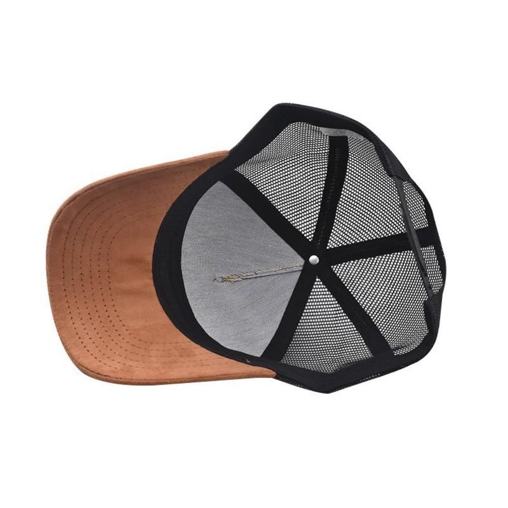 Suede Men Baseball Hat Adjustable Women Sunshade Hat Lightweight Mesh Peaked Cap Sun Visor