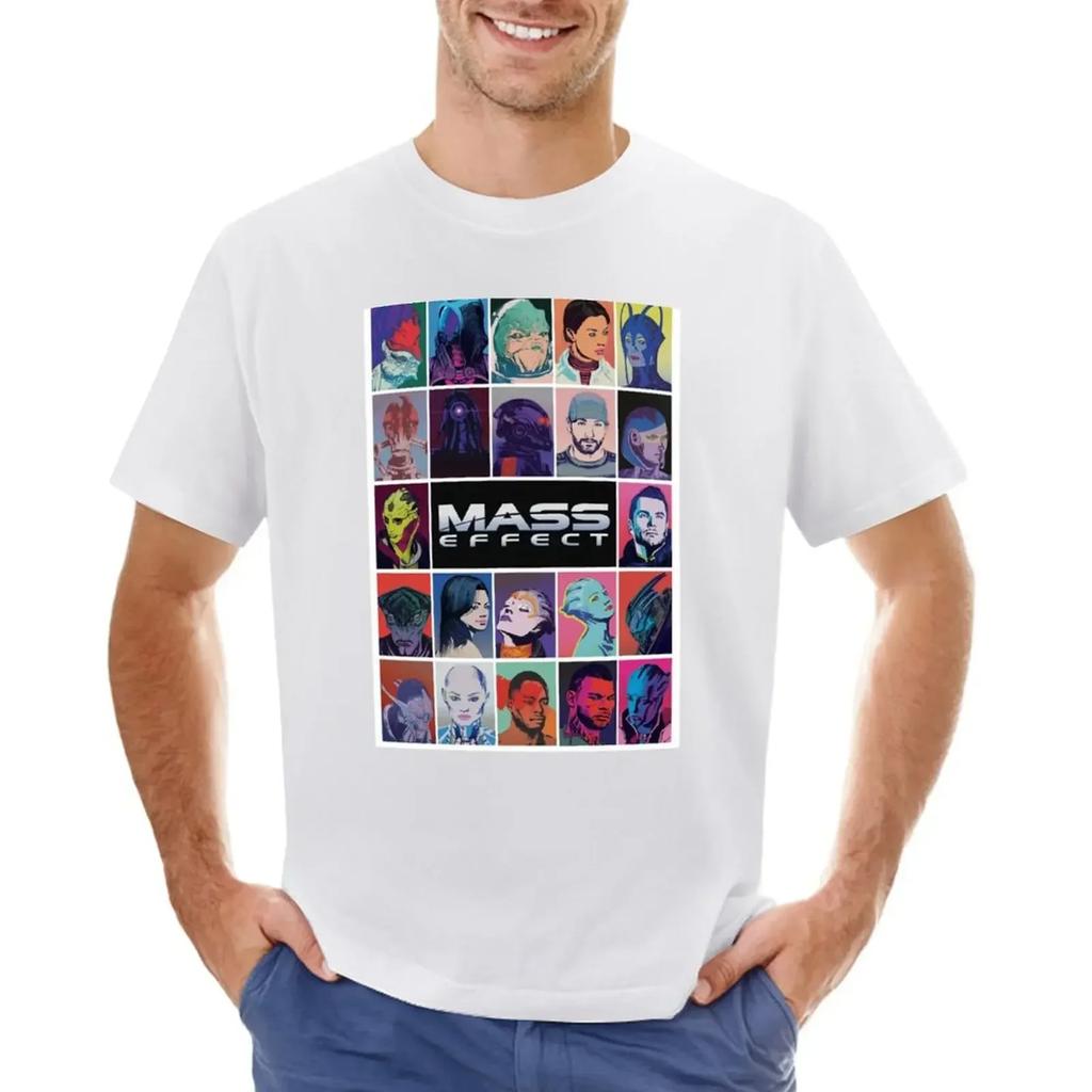 Футболка с принтом отряда Mass Effect летний топ Эстетичная одежда мужская одежда