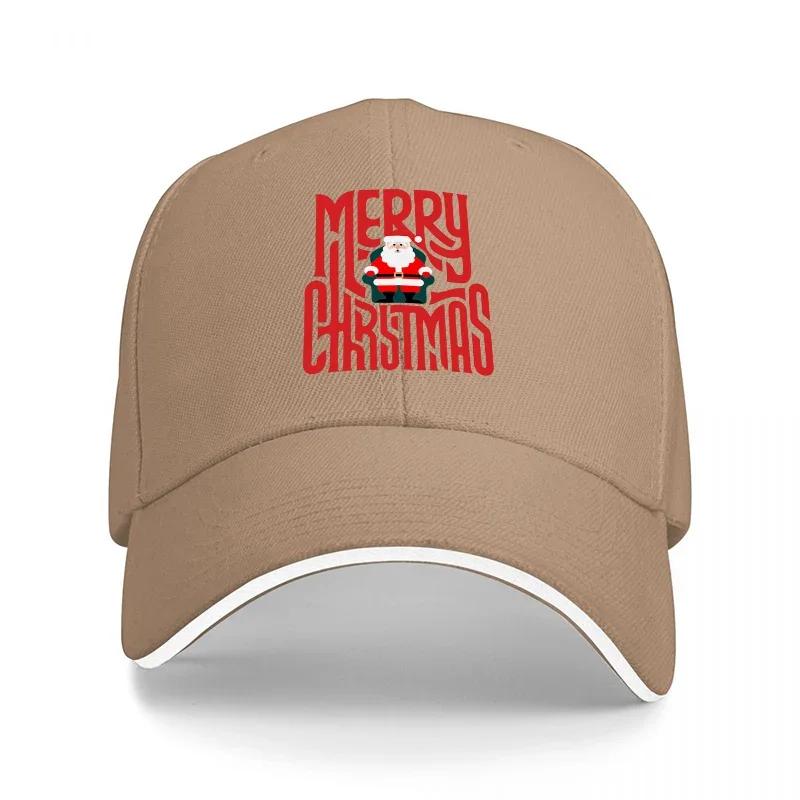 MERRY CHRISTMAS SANTA CLAUS BLACK BASEBALL CAP WITH RED EMBROIDERY FESTIVE HOLIDAY DESIGN FOR Unisex AND Women
