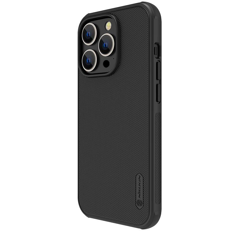 Чехол для iPhone 14 Pro Max, Полная защита, Матовый противоскользящий с подушками безопасности, Ударопрочный, Пылезащитный чехол для телефона, Жесткий с мягкими краями, Тонкий, Черный