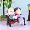 Mini Couple Figures Grandma Grandpa Sweety Lovers Old Couple Ornament for Fairy Garden Figurines Miniature Home Decoration