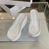 2024 Summer Chunky Woman Slippers Fashion PVC Transparent Platform Wedges Heel Slides Ladies Casual Outdoor Beach Slipper Shoes