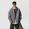 Heavyweight Zip-Up Hoodie Men Women Oversized Casual Streetwear With Dual Zippers Solid Color Pullover Sweatshirt
