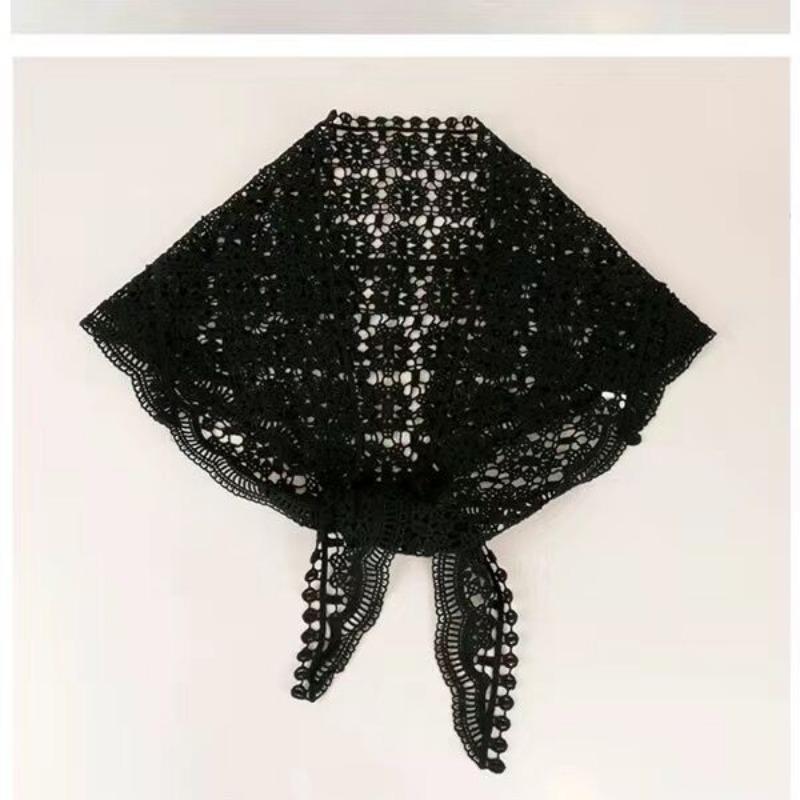 The New Shawl Korean Version Shows Temperament, Fashionable Hollow Round Flower Triangle Outer Shawl Sunscreen Neck