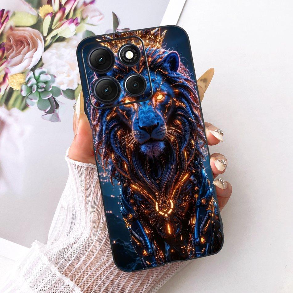 For Motorola Moto G86 Power Cool Dragon Tiger Pattern Phone Case For Moto G86 G86Power Black Silicone Soft Covers Bumpers