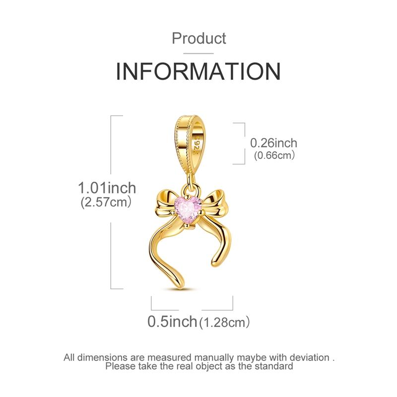 Romantic Bow Pendant Bead Component Copper Metal Golden Bow Charm Bead Component Good Sisters Pendant Bead Component Compatible With Designed For The