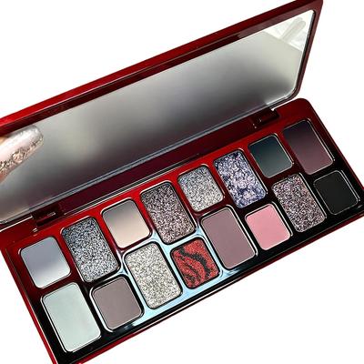 Палетка теней для век в готическом стиле, 16 цветов, Двухцветная прессованная пудра, Высокопигментированная формула, Стойкий набор для макияжа с глубоким цветом