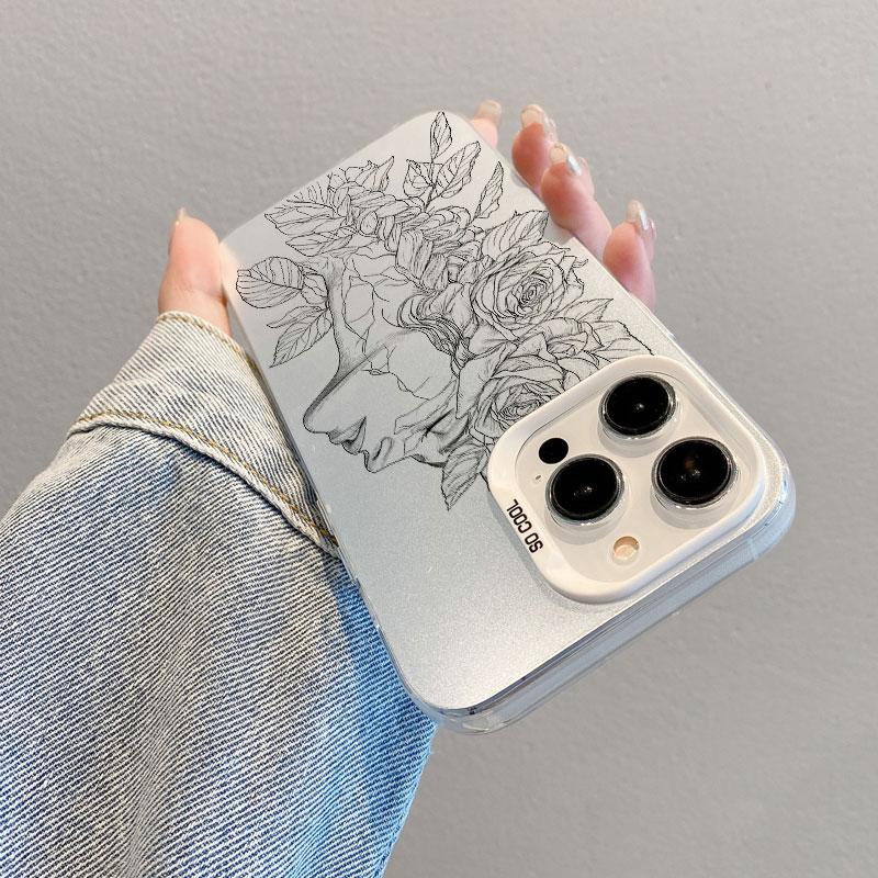 Beautiful Flower Girl Line Design Durable Laser Phone Case For Samsung Galaxy S21 S23 S24 FE S25 S24 S23 S22 Ultra Plus Covers