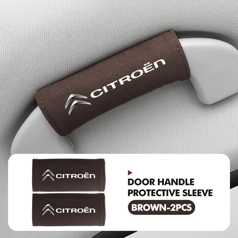 OCDK9 2Pcs Car Roof Handle Protection Cover Suede Safety Pull Gloves For Citroen Jumper Celysee Cactus Picasso Aircross Saxo Grand