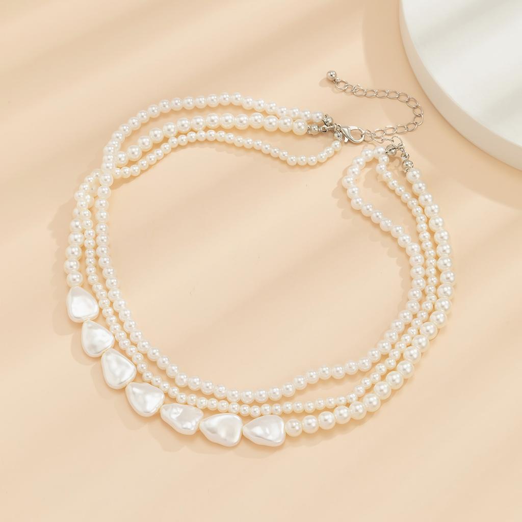 Vintage Imitation Pearl Choker Necklace for Woman Multilayer Bead Neck Chain Wedding Jewelry Party Gift