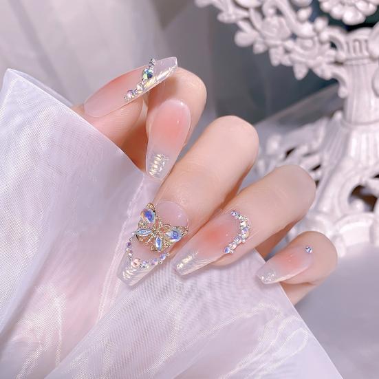 10 шт. украшения для ногтей сияющие легкие вставки трехмерные яркие цвета DIY сверкающие бабочки украшения для ногтей маникюрные дизайны поставка для салона красоты