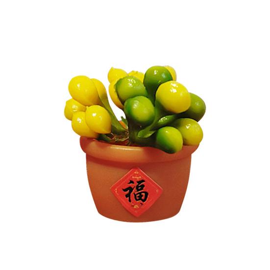 1:12 миниатюрный кукольный домик, мини-искусственное оранжевое растение в горшке, имитация бонсай, домашний декор для дома, гостиной, офиса, спальни