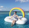 Boono Радужный плавательный круг, Игрушка для бассейна и океана, Двухместный плавательный матрас для взрослых, Водное развлечение
