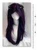 Натурально выглядящий фиолетовый парик с черной смородиной, с длинными слоями и челкой-шторкой для женщин