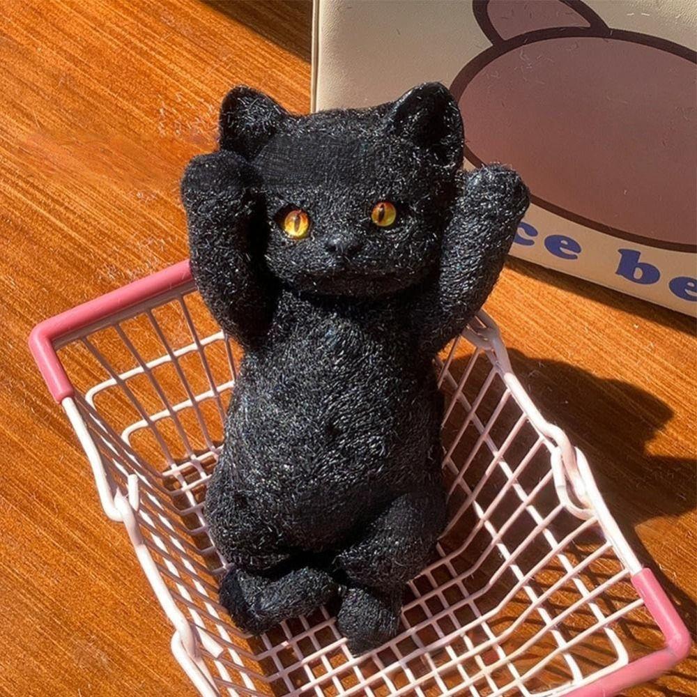 Снимающая стресс игрушка-антистресс Милый рисунок кошки Уменьшающая тревожность Мягкая кукла-кошка Мягкая портативная