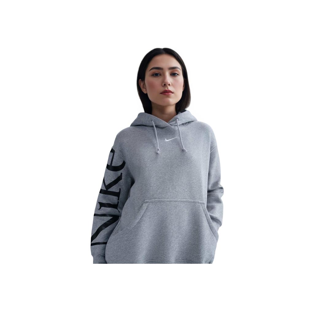 Nike Phnx Flc Os Hdy Logo Loose Warm Hoodie Женские толстовки с капюшоном Серый FQ7043-063