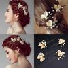 Party Hair Ornament Crystal Hairpins Bridal Hair Accessories Pearl Leaf Hair Clips Hair Jewelry