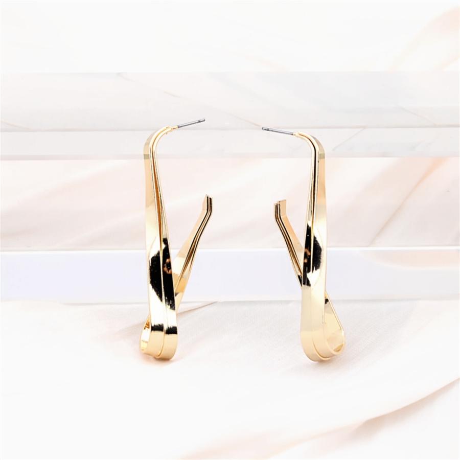 Irregular Distortion Double Layers Drop Earrings Wire Spiral Geometric Metal Exaggerated Wedding Party Jewelry