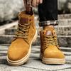 Fashion Men's Casual Leather Ankle Boots Basic Outdoor Boots Luxury Brand Lace-Up Flat Casual Shoes New Antiskid Round Toe Winter Boot