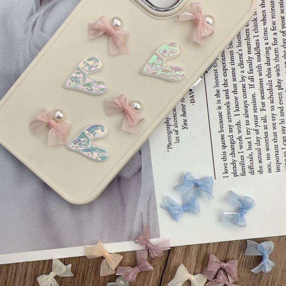 10 шт. Шармы Жемчужная пряжа Бант Красочный бант Головные уборы Украшения Аксессуары для чехла телефона