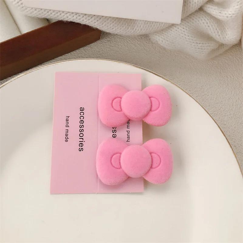 2 шт. Милая бархатная заколка-бант со звездой для волос Женская для девочек в корейском стиле Любовное сердце Зажим для волос Заколки Боковой зажим Головной убор Аксессуары для волос