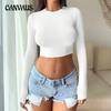 Autumn and Winter Women's Slim Dew Neck Spice Girls Dress Round Neck Ultra Short Long Sleeve Bottom Shirt