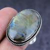 Лабрадорит драгоценный камень ручная работа 925 пробы стерлингового серебра подарок ювелирное изделие кольцо размер 9 q4P48