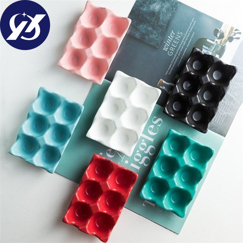 Держатель для яиц Nordic с 6 сетками, керамический противоскользящий ящик для яиц, лоток для хранения в холодильнике