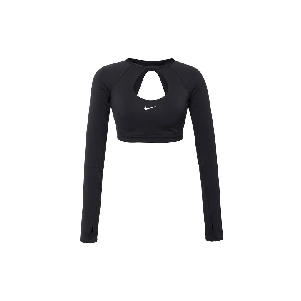 Nike Indy Solid Logo Quick-Dry Short Sleeve Fitness Top Women Tops Black FB4103-010