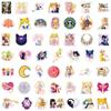 50/100PCS Kids Stickers Sailor Moon Cute Kawaii Anime Sticker Cartoonl Luggage Skateboard Guitar Fridge Notebook Waterproof Wholesale Kid Toy Gift