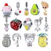 Couple Little Girls Boys 925 Sterling Silver Pineapple Food Avocado Beads Charm Bracelet Silver 925 Jewelry